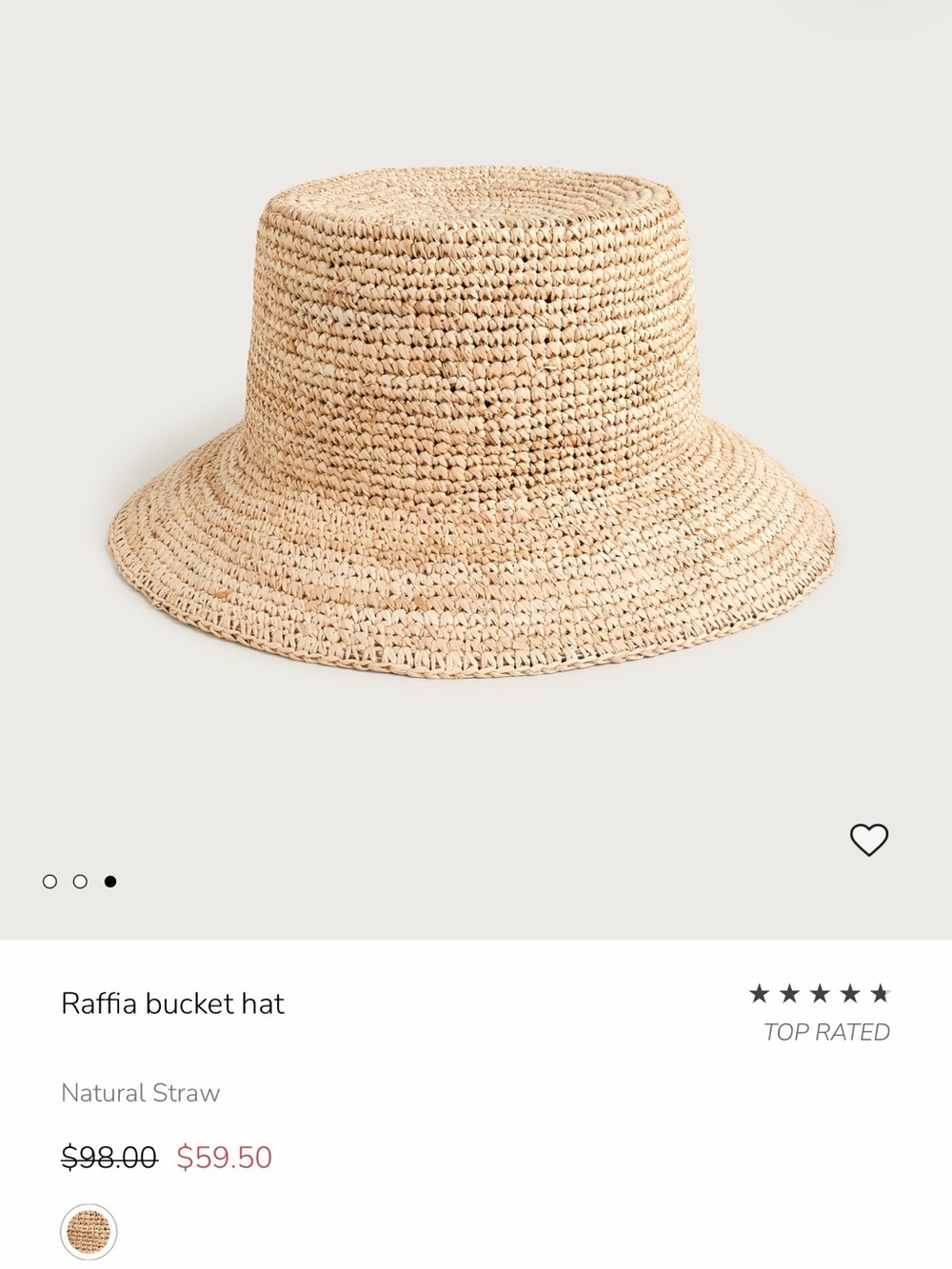 J. Crew Raffia Bucket Hat - Natural Straw